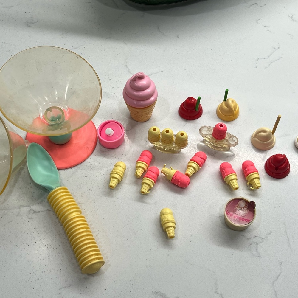 Vintage Mattel Barbie Doll Ice Cream Shoppe Accessories 1986 Miniature Food